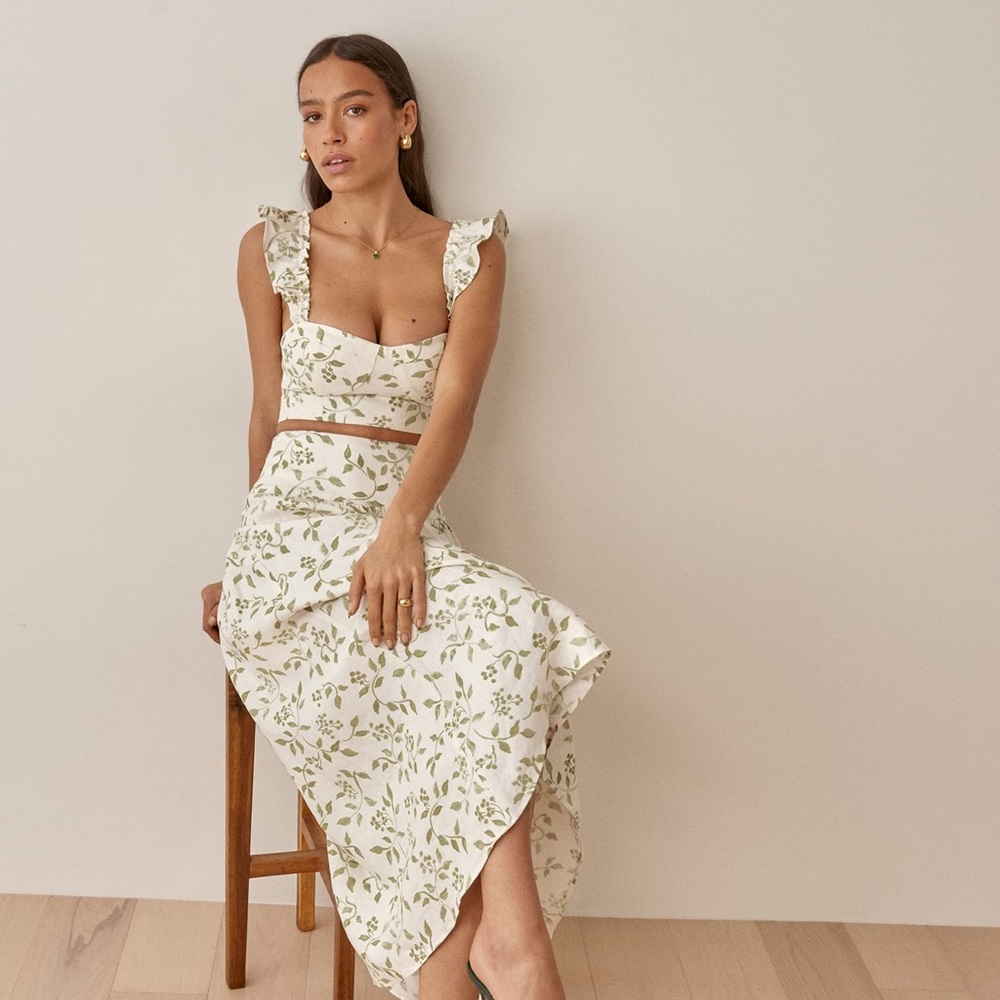 NWT REFORMATION JUNIE LINEN TWO PIECE